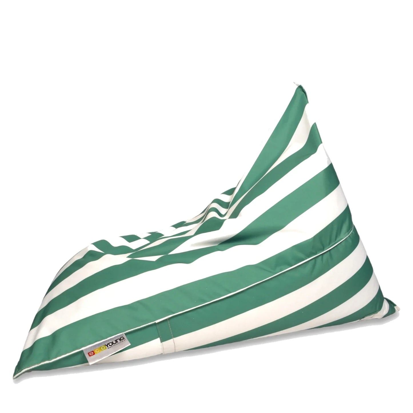 Fotel Poducha Stripe w pasy biało-zielone, poducha 3 w 1 z tkaniny wodoodpornej, 130 cm