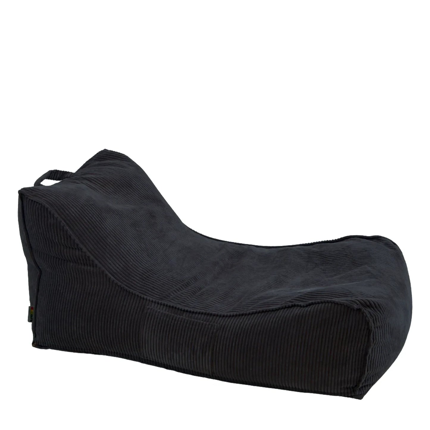 Leżanka Canvas Sztruks w kolorze czarnym, niska leżanka ze sztruksu Easy Clean, 125 cm długości