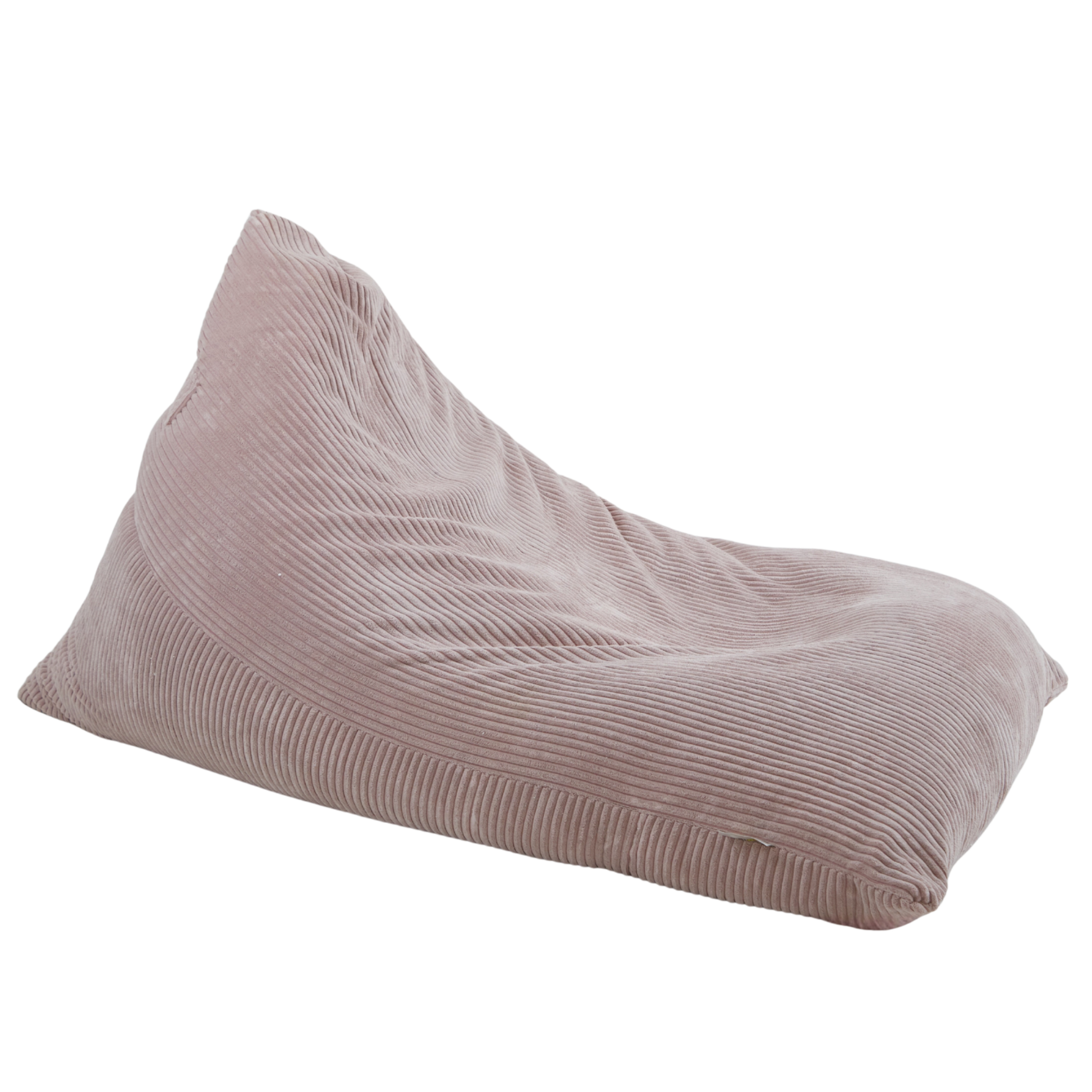 Wielka Poducha Joy wypchana granulatem z miękkiej i stylowej tkaniny sztruksowej w kolorze beżowym . 