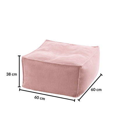 Grafika przedstawiająca wymiary wielofunkcyjnej Pufy Sztruks Maxi 60 x 60 cm.