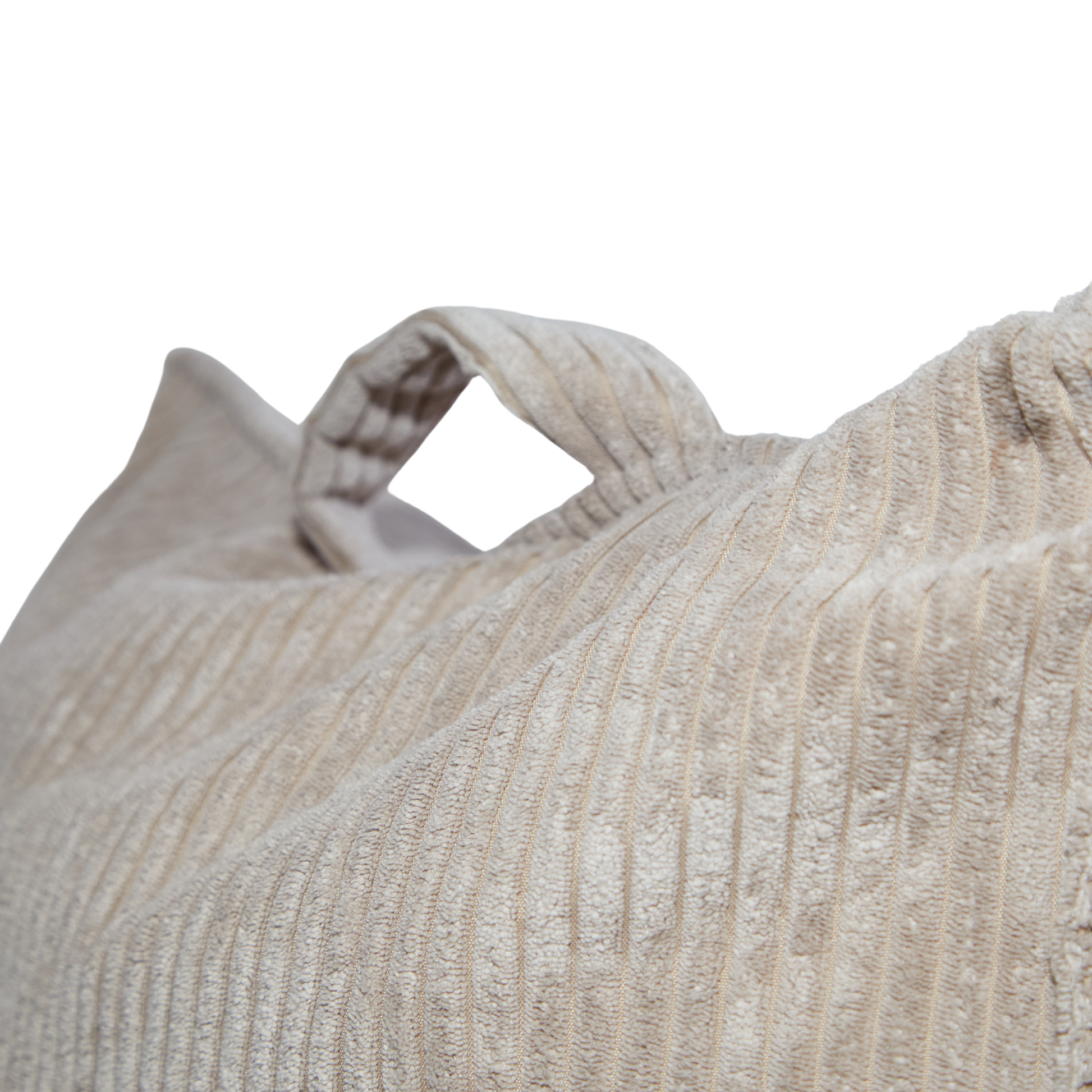 Sztruksowa rączka fotela LENO w kolorze beżowym. 