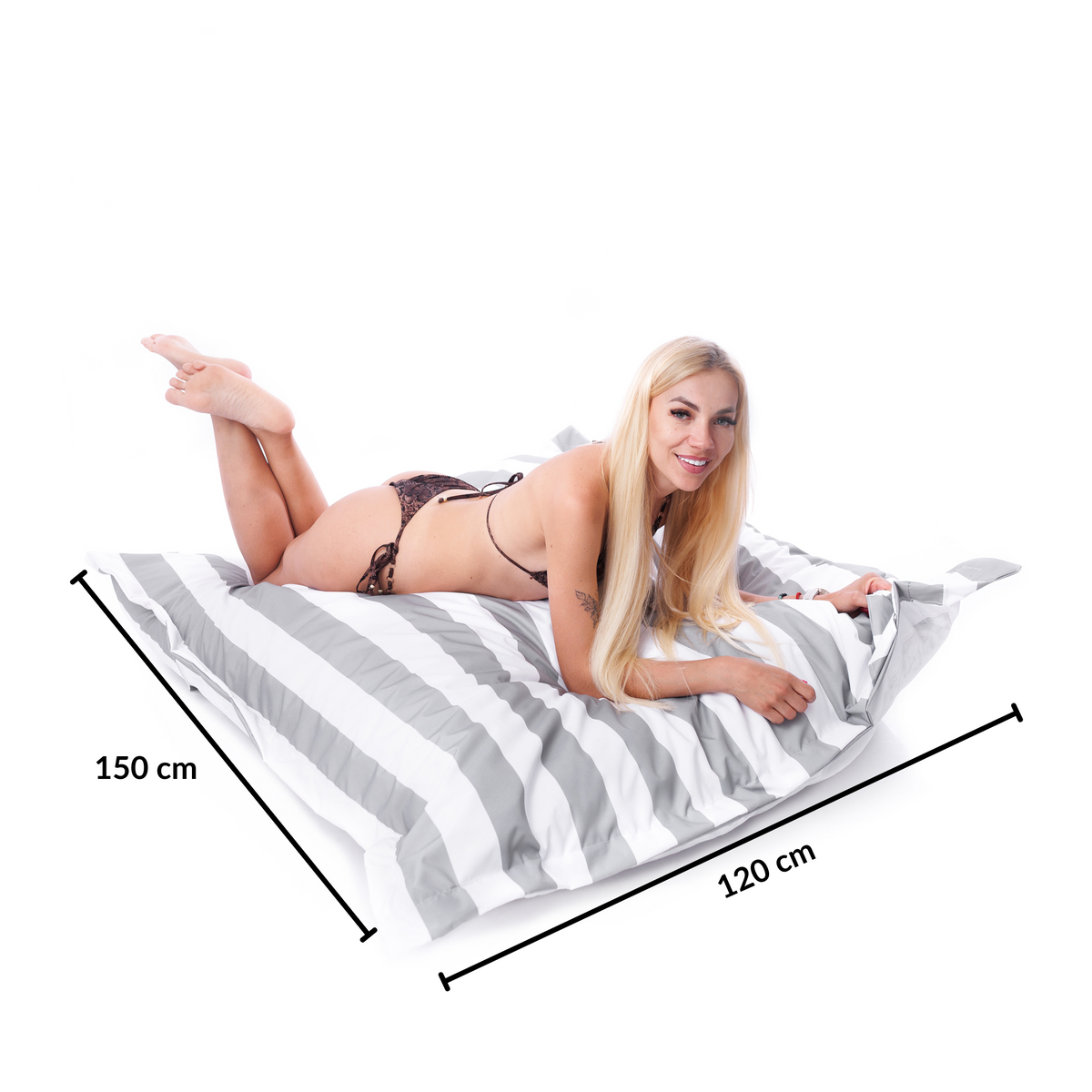 Fotel Poducha Cushion Pasy, wymiary 150 × 120 cm