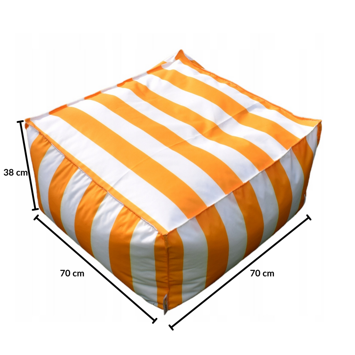 Pufa Stripe Maxi, wymiary 38 × 70 × 70 cm