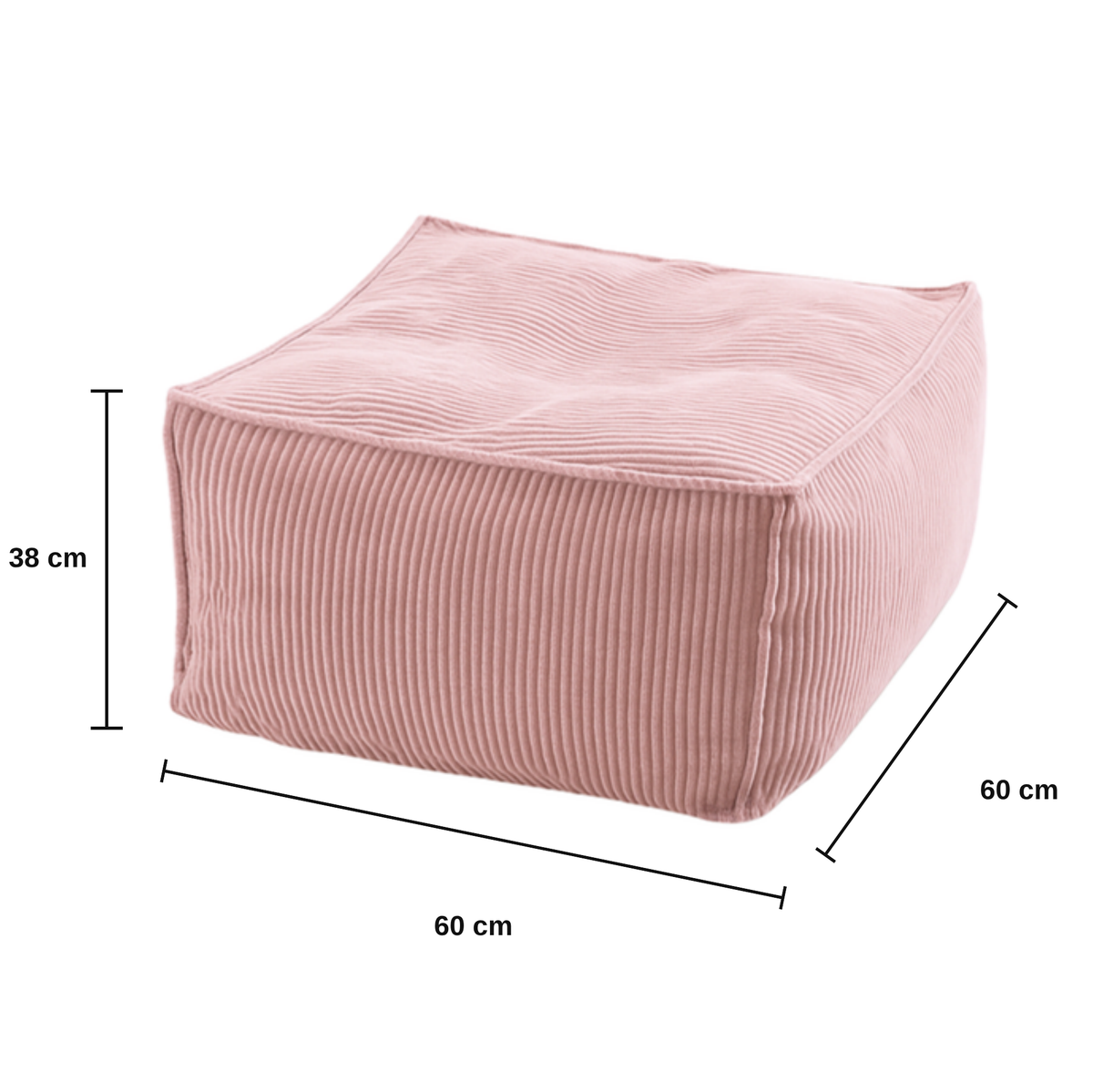 Pufa Sztruks, grafika z wymiarami, rozmiar 60 × 60 cm