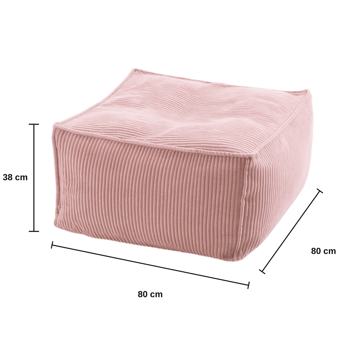 Pufa Sztruks, grafika z wymiarami, rozmiar 80 × 80 cm
