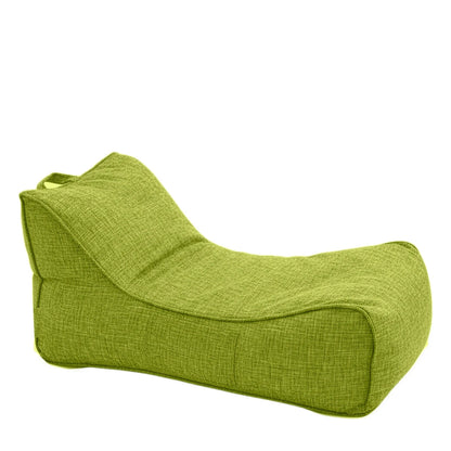 Leżanka Canvas Leno w kolorze pistacjowym, niska leżanka 125 cm z melanżowego lnu