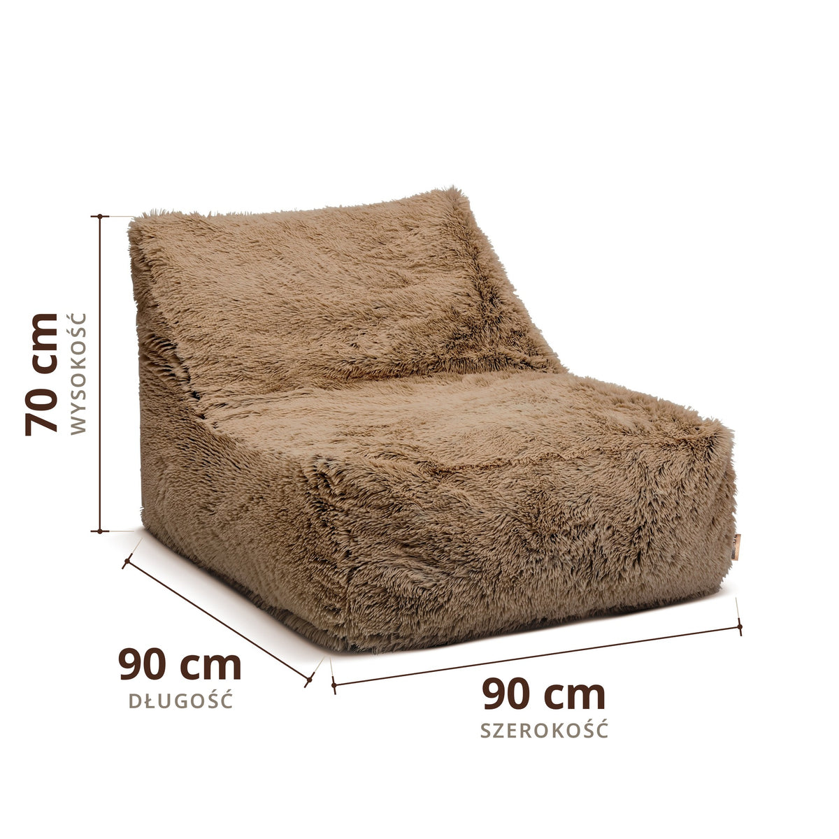 Fotel Horizont Shaggy, wymiary dł. 90 × szer. 90 × wys. 70 cm