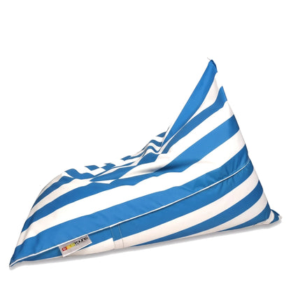 Fotel Poducha Stripe w pasy biało-niebieskie, poducha 3 w 1 z tkaniny wodoodpornej, 130 cm