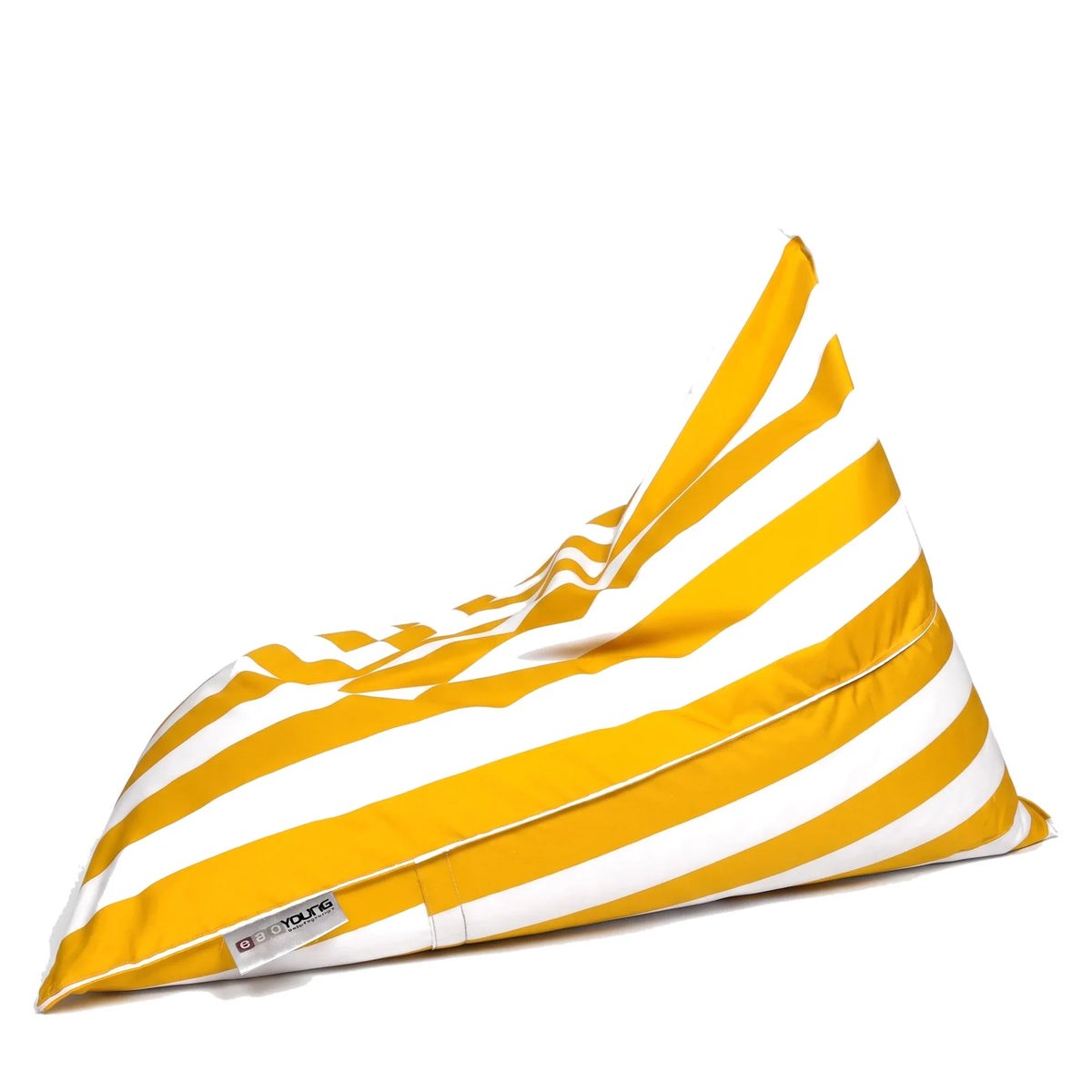 Fotel Poducha Stripe w pasy biało-żółte, poducha 3 w 1 z tkaniny wodoodpornej, 130 cm