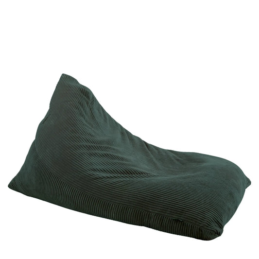 Fotel Poducha Joy Sztruks w kolorze ciemna zieleń, niska poducha ze sztruksu Easy Clean do siedzenia i leżenia, 130 cm