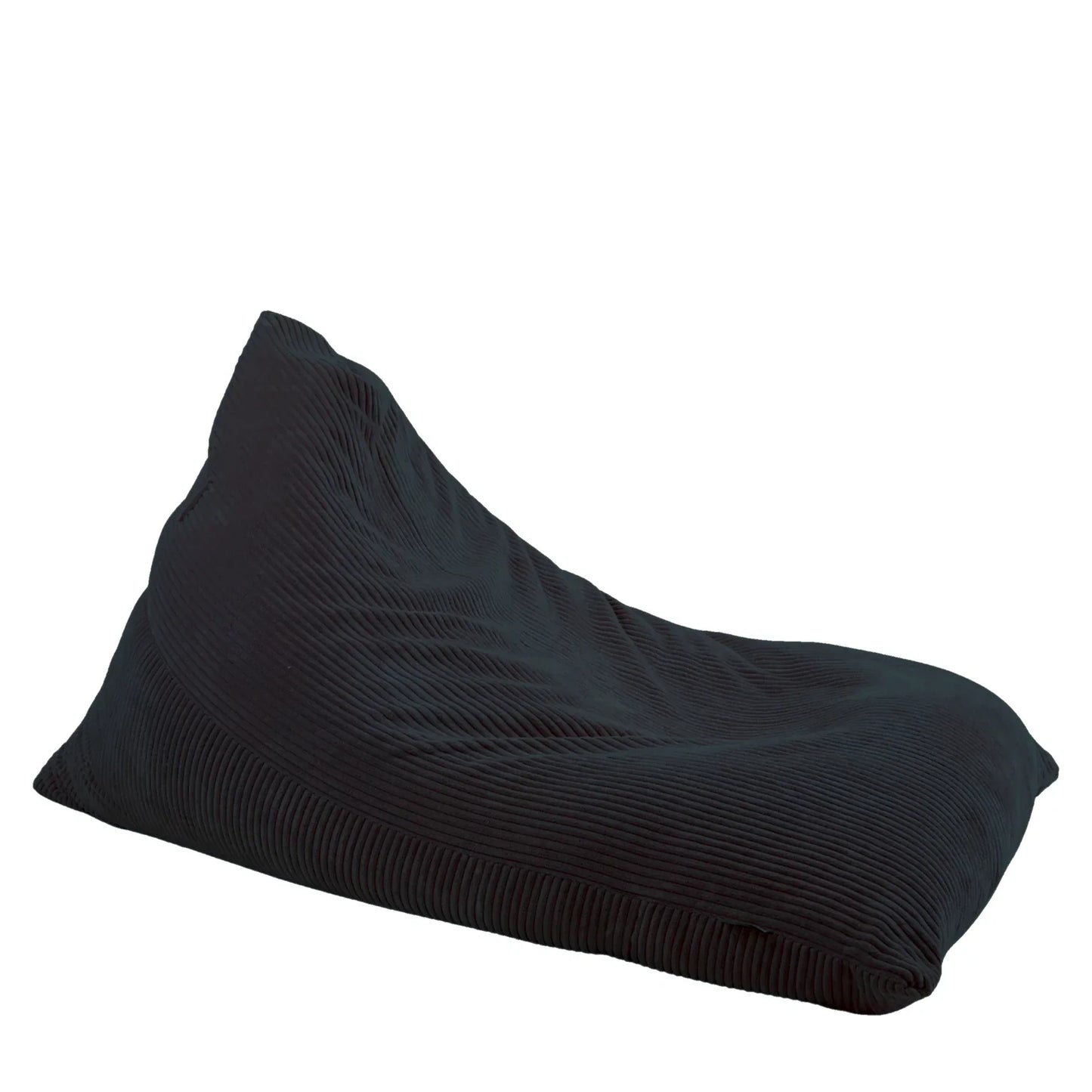 Fotel Poducha Joy Sztruks w kolorze czarnym, niska poducha ze sztruksu Easy Clean do siedzenia i leżenia, 130 cm