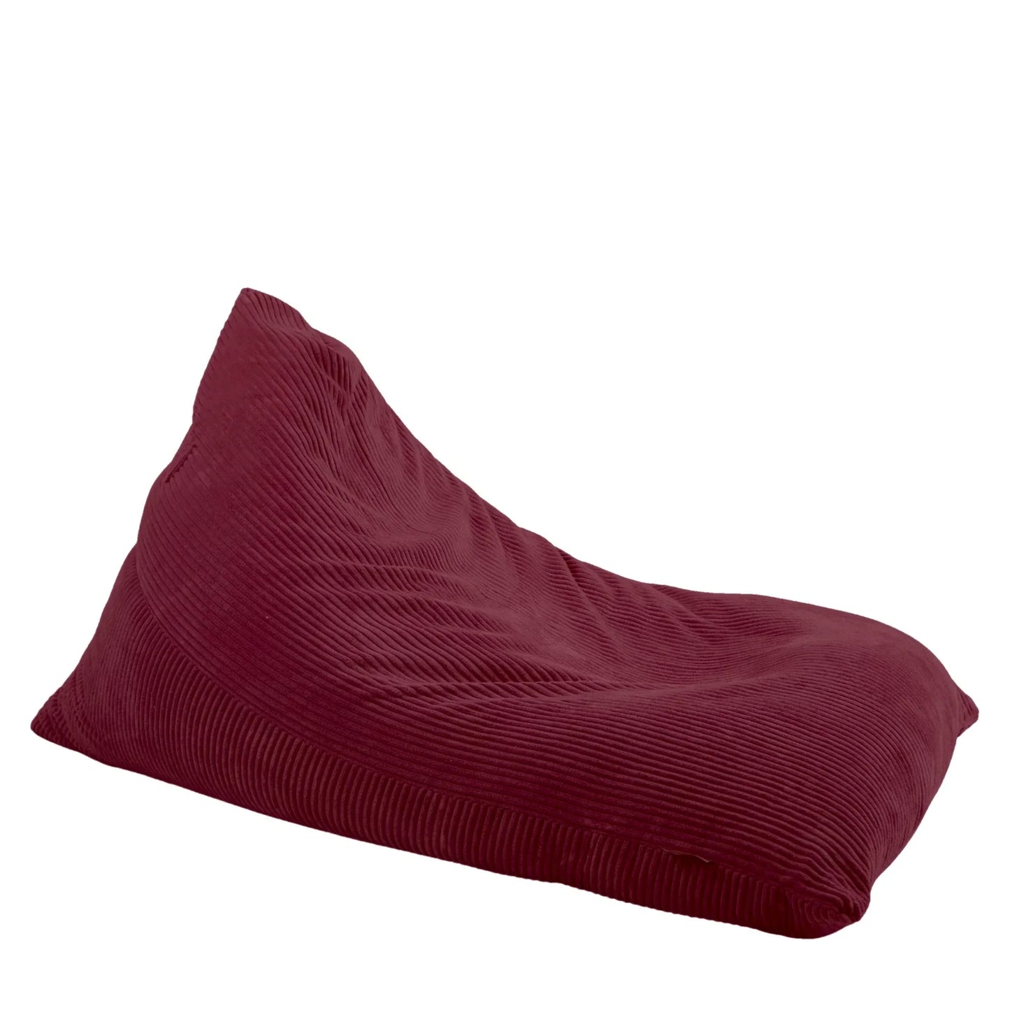 Fotel Poducha Joy Sztruks w kolorze czerwonym, niska poducha ze sztruksu Easy Clean do siedzenia i leżenia, 130 cm