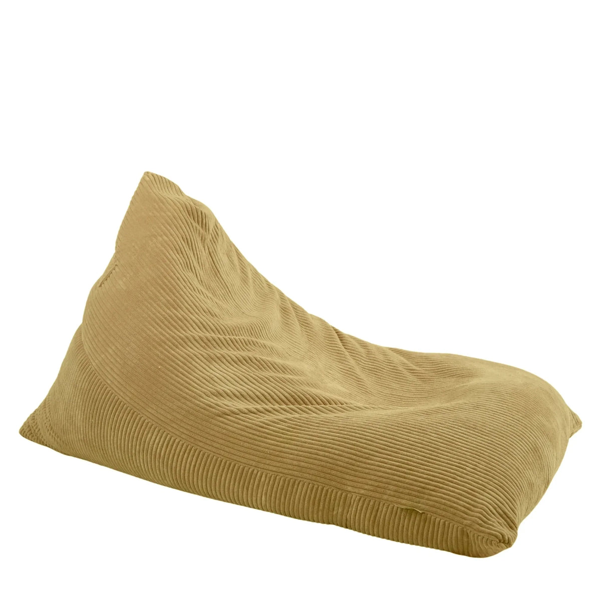 Fotel Poducha Joy Sztruks w kolorze musztardowym, niska poducha ze sztruksu Easy Clean do siedzenia i leżenia, 130 cm