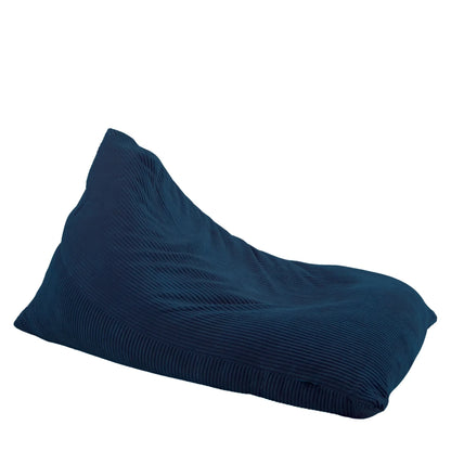 Fotel Poducha Joy Sztruks w kolorze granatowym, niska poducha ze sztruksu Easy Clean do siedzenia i leżenia, 130 cm