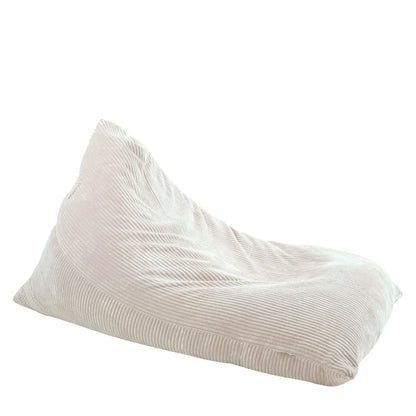 Fotel Poducha Joy Sztruks w kolorze perłowym, niska poducha ze sztruksu Easy Clean do siedzenia i leżenia, 130 cm
