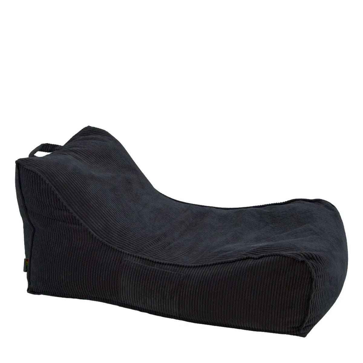Leżanka Canvas Sztruks w kolorze czarnym, niska leżanka ze sztruksu Easy Clean, 125 cm długości