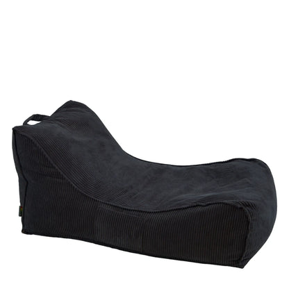 Leżanka Canvas Sztruks w kolorze czarnym, niska leżanka ze sztruksu Easy Clean, 125 cm długości