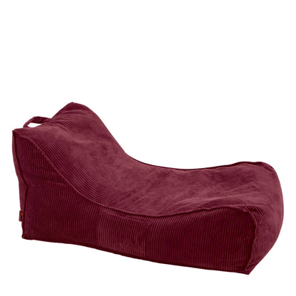 Leżanka Canvas Sztruks w kolorze czerwonym, niska leżanka ze sztruksu Easy Clean, 125 cm długości