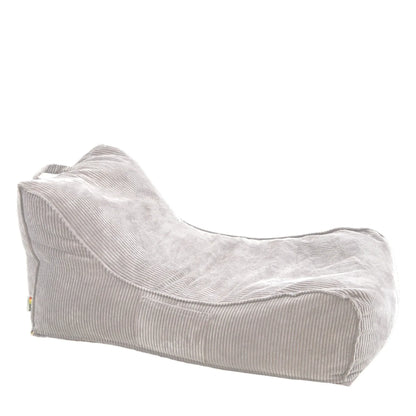 Leżanka Canvas Sztruks w kolorze jasny szary, niska leżanka ze sztruksu Easy Clean, 125 cm długości