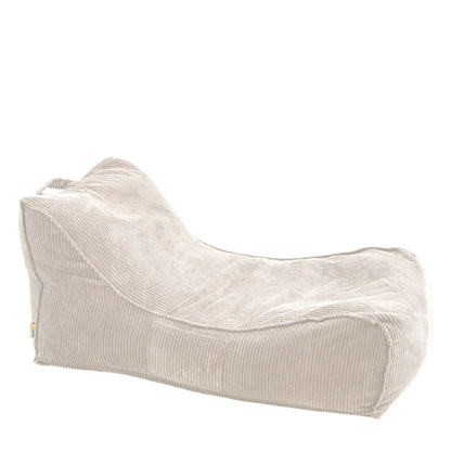 Leżanka Canvas Sztruks w kolorze kremowym, niska leżanka ze sztruksu Easy Clean, 125 cm długości