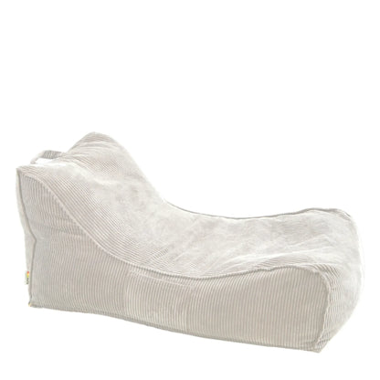 Leżanka Canvas Sztruks w kolorze perłowym, niska leżanka ze sztruksu Easy Clean, 125 cm długości