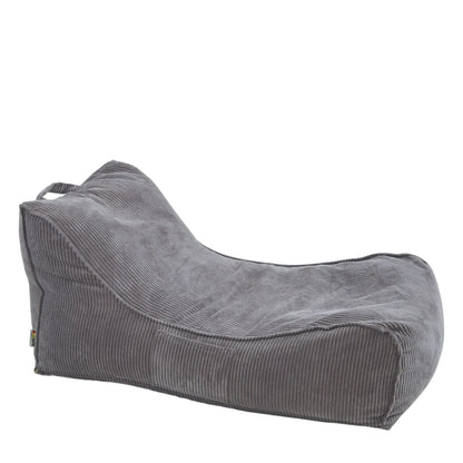 Leżanka Canvas Sztruks w kolorze popiel, niska leżanka ze sztruksu Easy Clean, 125 cm długości