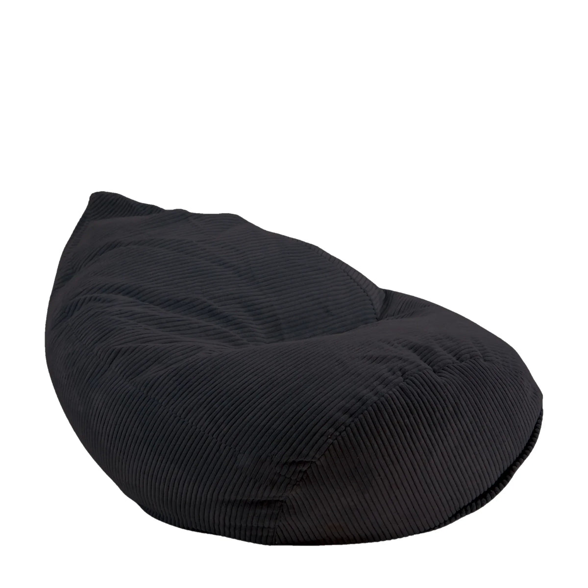 Fotel Poducha Sztruks w kolorze czarnym, wysoki worek sako ze sztruksu Easy Clean, 120 cm, podparcie pleców i karku