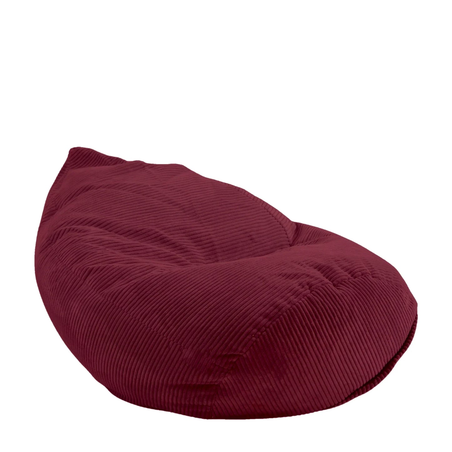 Fotel Poducha Sztruks w kolorze czerwonym, wysoki worek sako ze sztruksu Easy Clean, 120 cm, podparcie pleców i karku