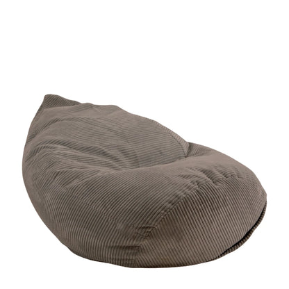 Fotel Poducha Sztruks w kolorze jasny brąz, wysoki worek sako ze sztruksu Easy Clean, 120 cm, podparcie pleców i karku