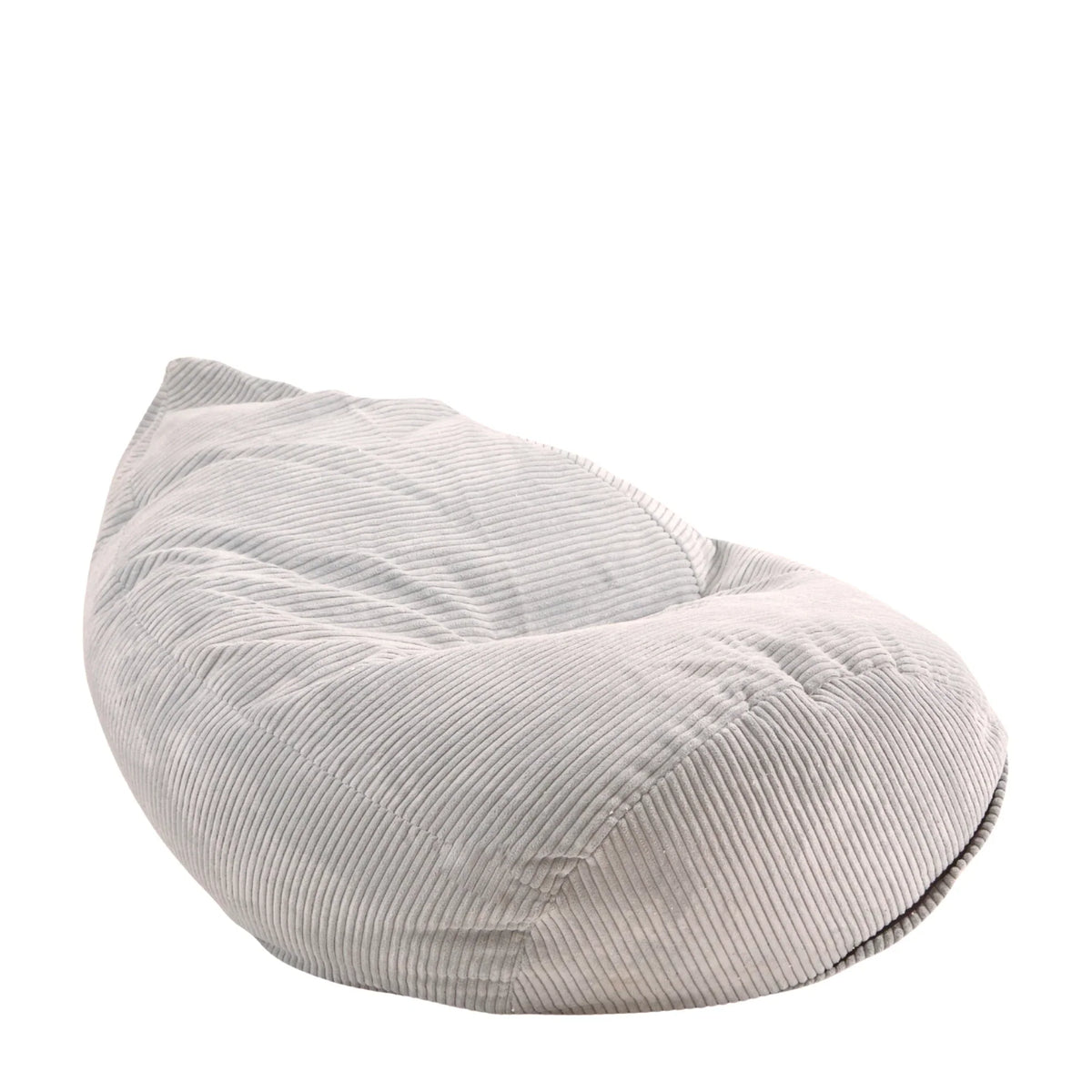 Fotel Poducha Sztruks w kolorze jasny szary, wysoki worek sako ze sztruksu Easy Clean, 120 cm, podparcie pleców i karku