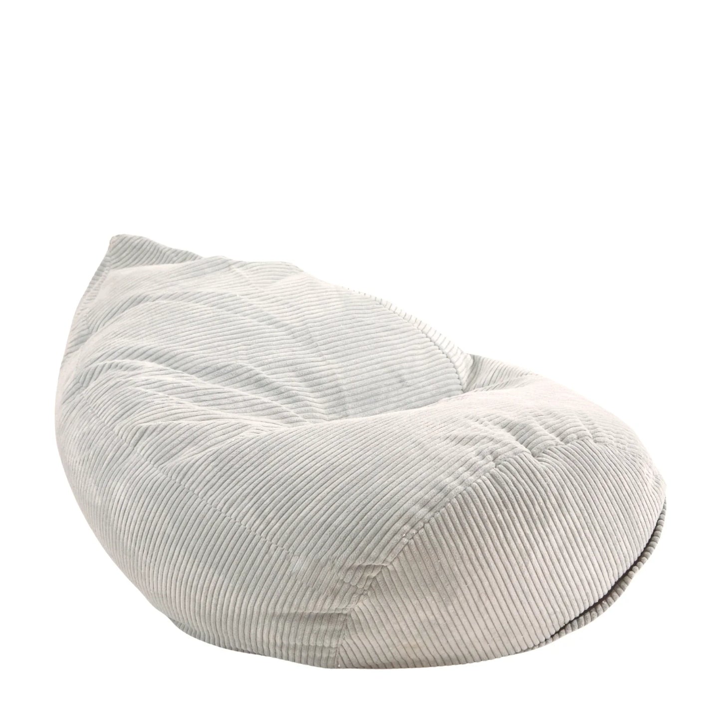 Fotel Poducha Sztruks w kolorze srebrnym, wysoki worek sako ze sztruksu Easy Clean, 120 cm, podparcie pleców i karku