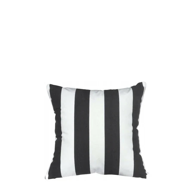 Wodoodporna Poduszka Stripe w pasy biało-czarne, poduszka ogrodowa 40 x 40 cm z wypełnieniem silikonowym