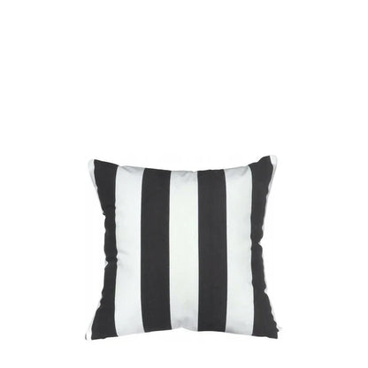 Wodoodporna Poduszka Stripe w pasy biało-czarne, poduszka ogrodowa 40 x 40 cm z wypełnieniem silikonowym