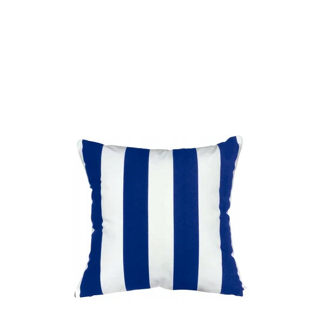 Wodoodporna Poduszka Stripe w pasy biało-granatowe, poduszka ogrodowa 40 x 40 cm z wypełnieniem silikonowym