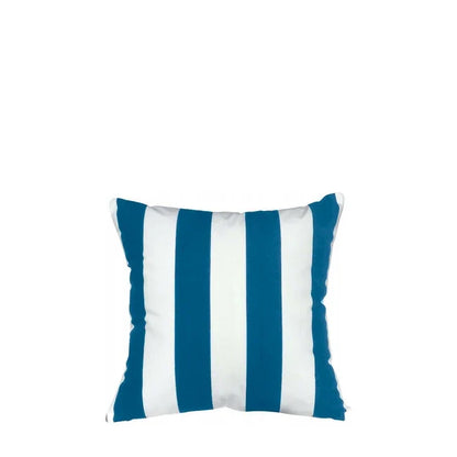 Wodoodporna Poduszka Stripe w pasy biało-niebieskie, poduszka ogrodowa 40 x 40 cm z wypełnieniem silikonowym