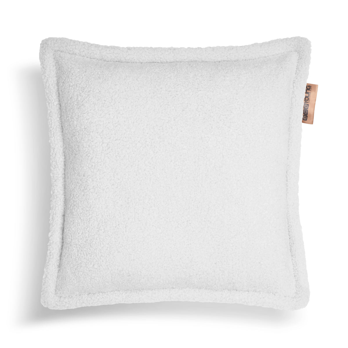 Poduszka boucle Teddy, 50 × 50 cm, kolor Biały