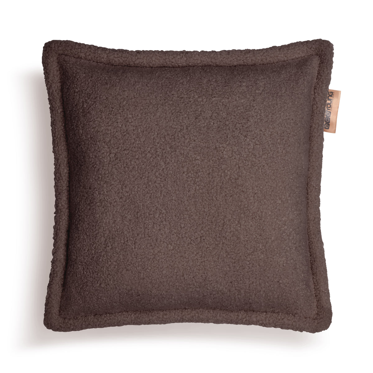 Poduszka boucle Teddy, 50 × 50 cm, kolor Błotny