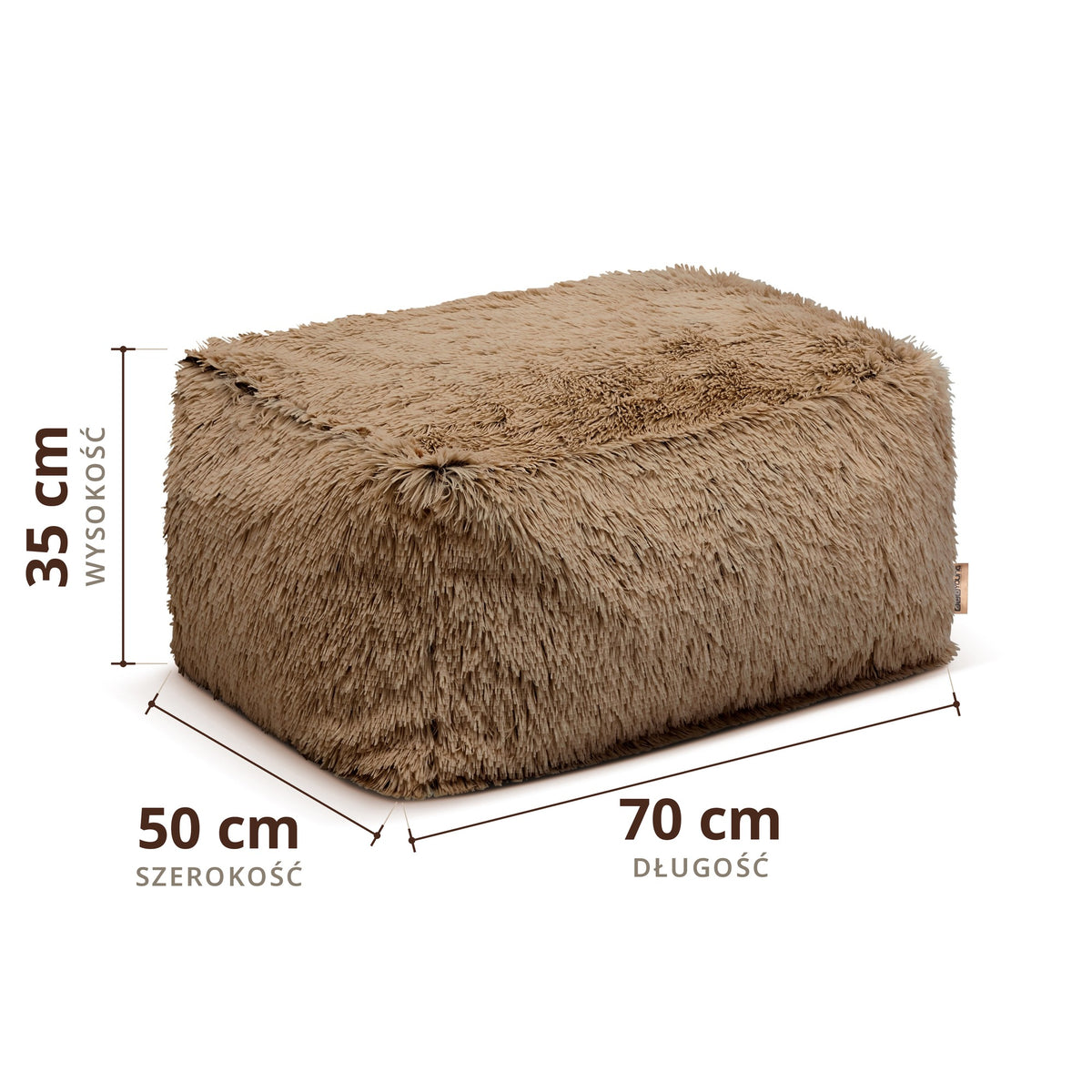 Pufa Atol Shaggy, wymiary dł. 70 × szer. 50 × wys. 35 cm