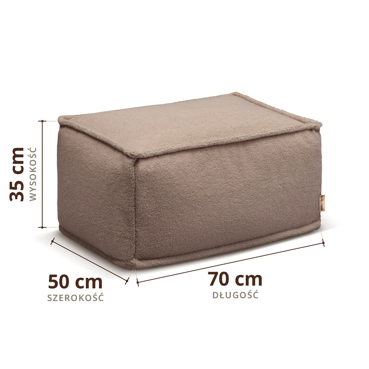 Pufa Atol Teddy, wymiary dł. 70 × szer. 50 × wys. 35 cm