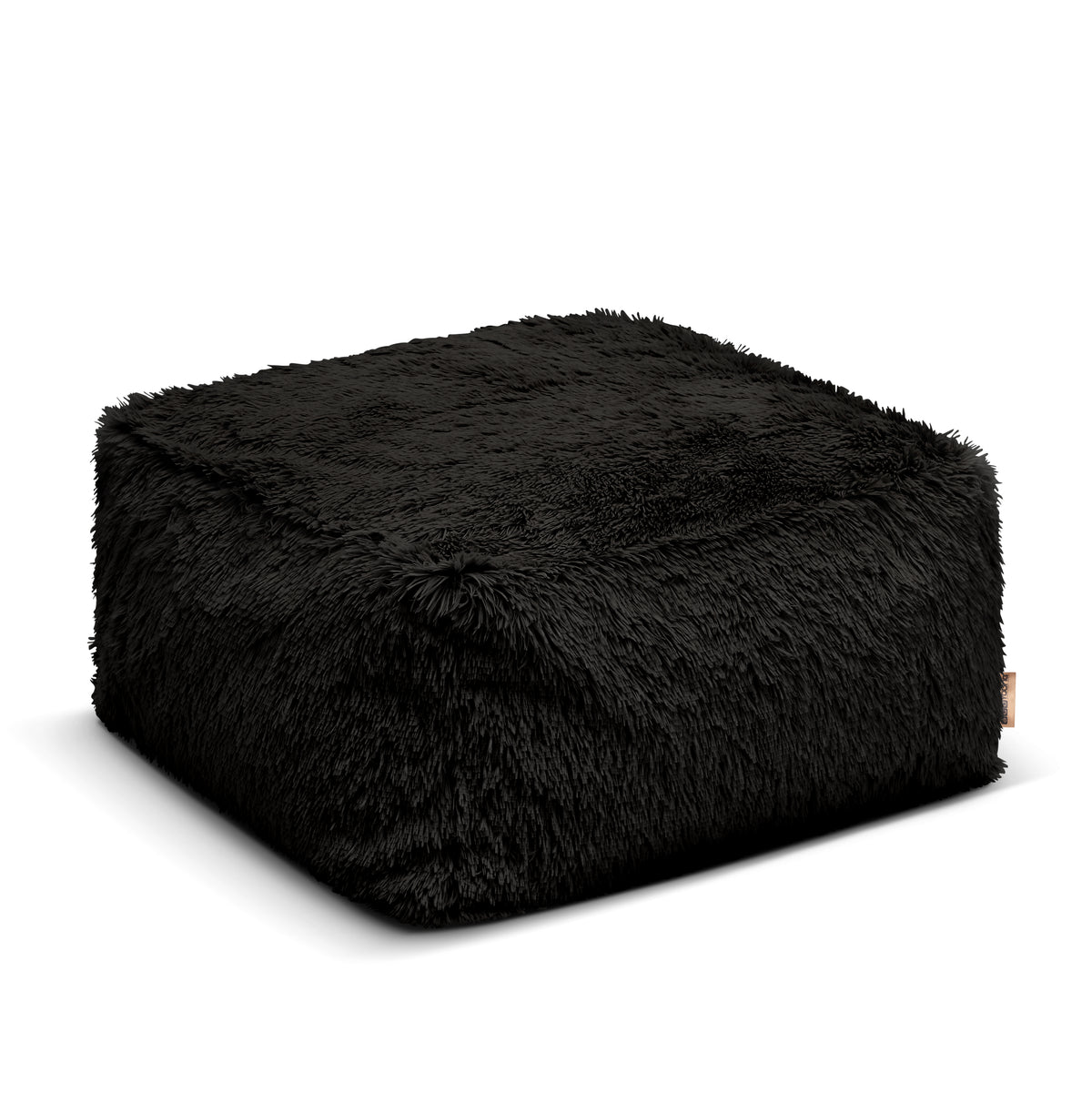 Pufa Shaggy w kolorze Czarny, zdjęcie produktu