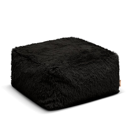 Pufa Shaggy w kolorze Czarny, zdjęcie produktu