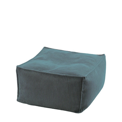 Pufa Sztruks Maxi w kolorze azur, podnóżek i siedzisko ze sztruksu Easy Clean, 60 x 60 x 38 cm