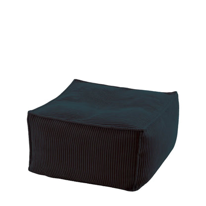 Pufa Sztruks Maxi w kolorze czarnym, podnóżek i siedzisko ze sztruksu Easy Clean, 60 x 60 x 38 cm