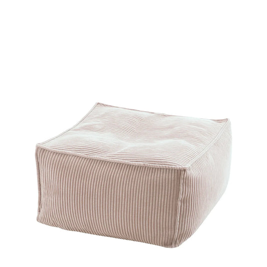 Pufa Sztruks Maxi w kolorze flamingowym, podnóżek i siedzisko ze sztruksu Easy Clean, 60 x 60 x 38 cm