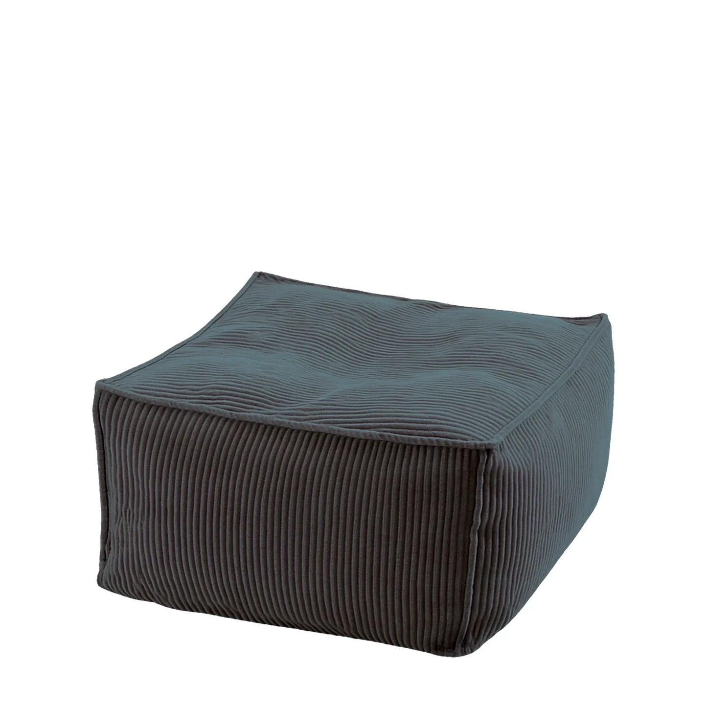 Pufa Sztruks Maxi w kolorze grafitowym, podnóżek i siedzisko ze sztruksu Easy Clean, 60 x 60 x 38 cm