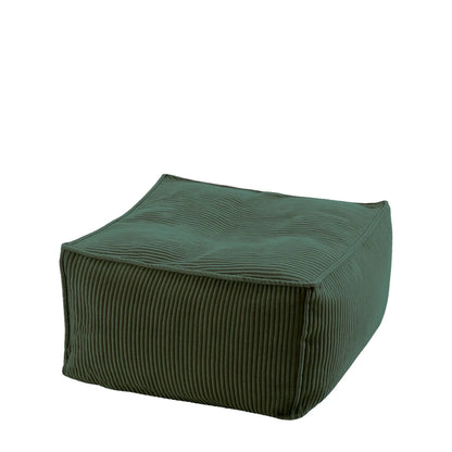 Pufa Sztruks Maxi w kolorze jasna zieleń, podnóżek i siedzisko ze sztruksu Easy Clean, 60 x 60 x 38 cm