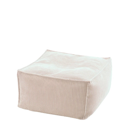 Pufa Sztruks Maxi w kolorze kremowym, podnóżek i siedzisko ze sztruksu Easy Clean, 60 x 60 x 38 cm