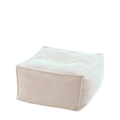 Pufa Sztruks Maxi w kolorze perłowym, podnóżek i siedzisko ze sztruksu Easy Clean, 60 x 60 x 38 cm