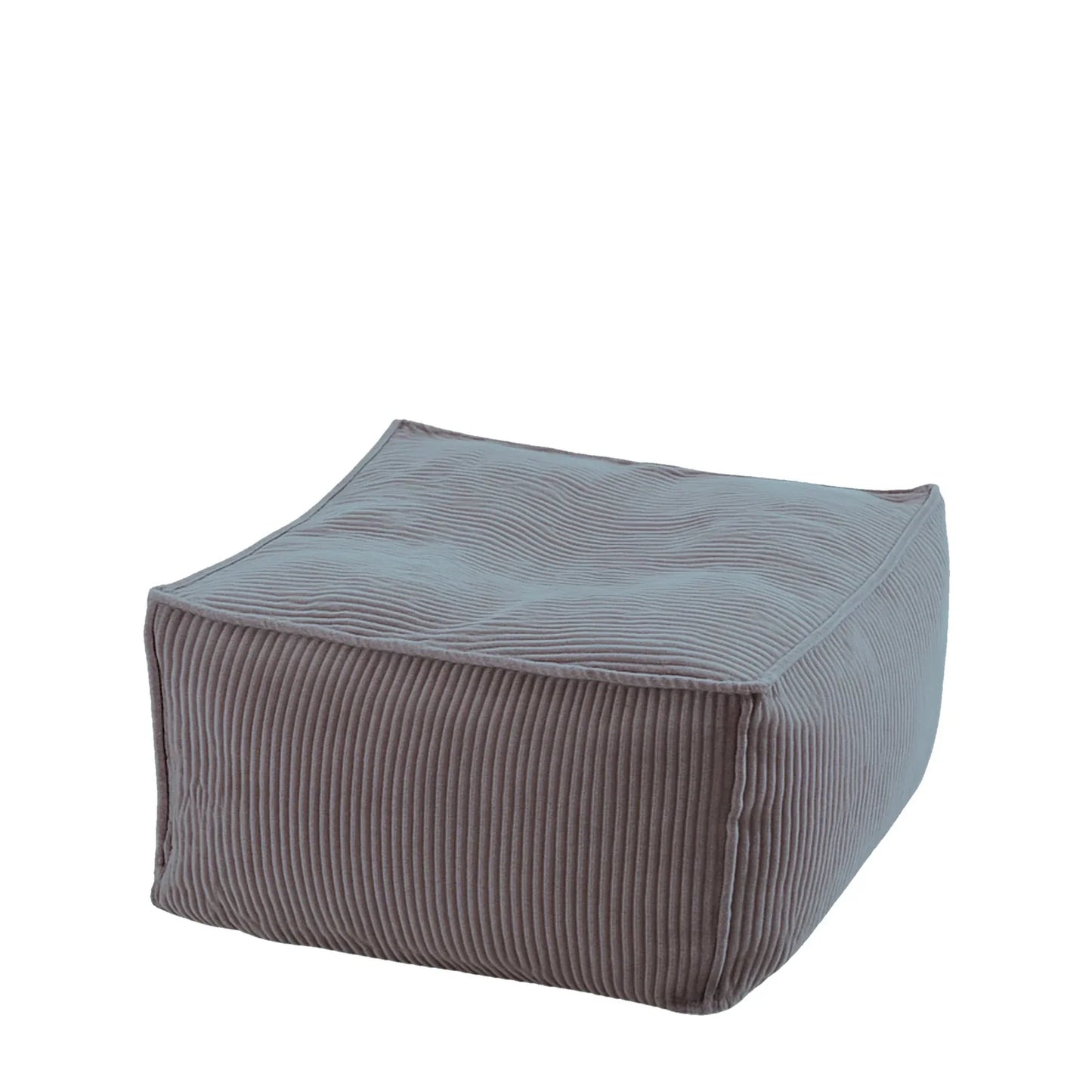 Pufa Sztruks Maxi w kolorze popiel, podnóżek i siedzisko ze sztruksu Easy Clean, 60 x 60 x 38 cm
