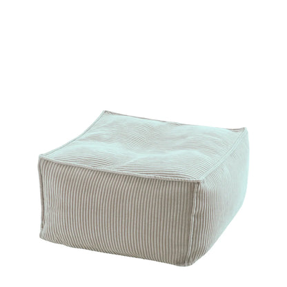 Pufa Sztruks Maxi w kolorze sage, podnóżek i siedzisko ze sztruksu Easy Clean, 60 x 60 x 38 cm